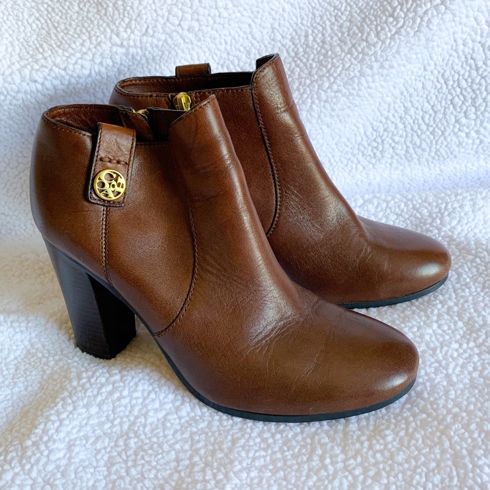 Coach Tavi Ankle Brown Boots | Block Heels